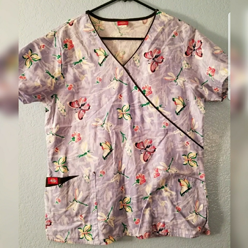 dickies scrubs m butterfly dragonfly cinch waist